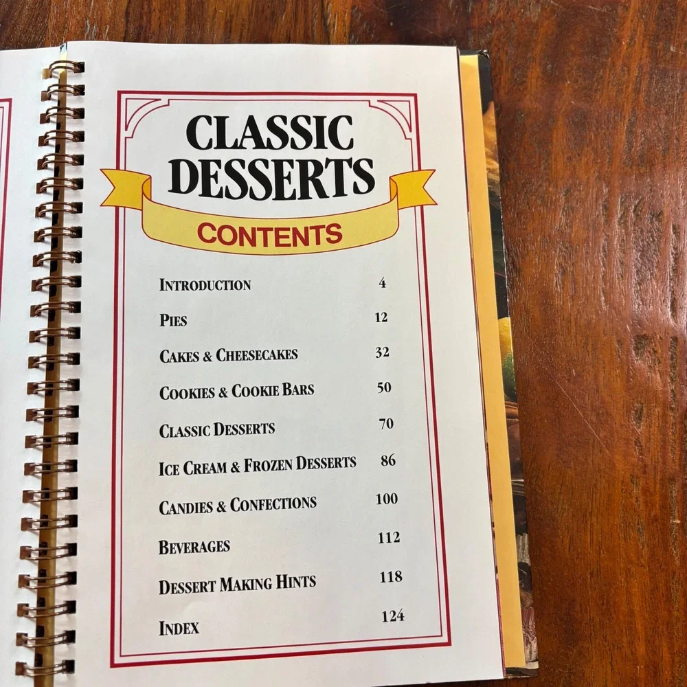 Vintage 1984 Borden Eagle Brand Classic Desserts Cookbook Spiral Bound 124 Pages